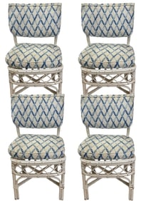 SET OF 4 VINTAGE RATTAN DINING CHAIRS