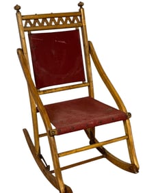 VINTAGE VICTORIAN FOLDING ROCKING CHAIR 42"