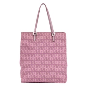 FENDI VERTICAL TOTE LILAC ZUCCHINO CANVAS SILVER