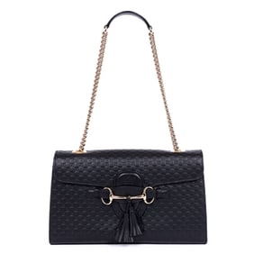 GUCCI  EMILY HORSEBIT SHOPPER MBLACK GUCCISSIMA
