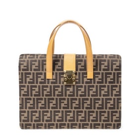 FENDI VINTAGE PUSHLOCK BUSINESS BAG ZUCCA CANVAS
