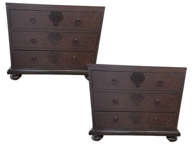 TOMMY BAHAMA LEATHER-CLAD NIGHTSTAND DRESSERS