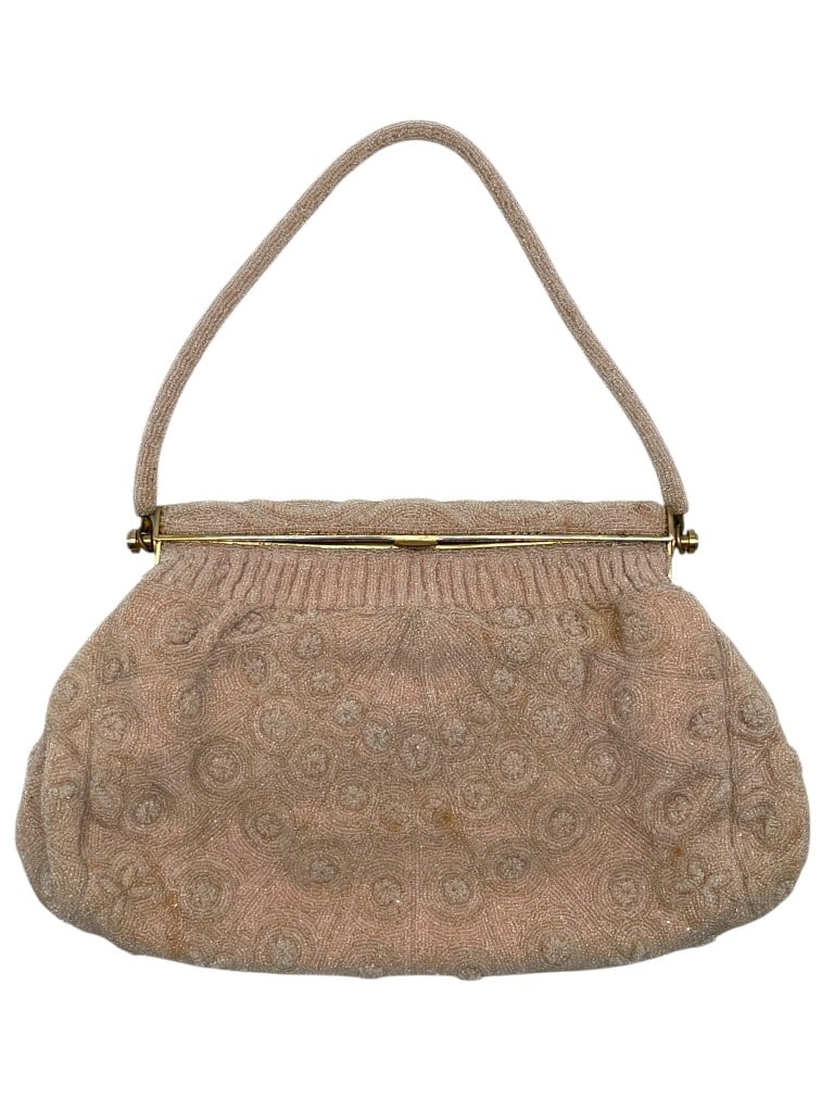 MORABITO PARIS VINTAGE BLUSH BEADED EVENING BAG (1 of 10)