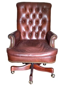 SCULLY & SCULLY LEATHER EXECUTIVE SWIVEL CHAIR