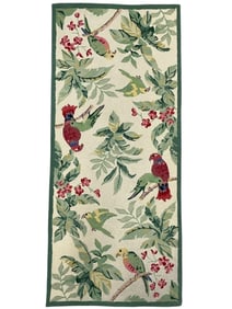 WOOL RUNNER RUG WITH TROPICAL PARROTS 6'