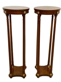 BAKER NEOCLASSICAL MAHOGANY PLANT STAND PEDESTALS