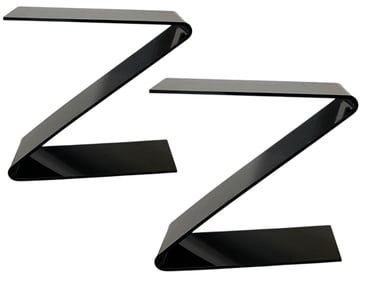 MODERN LUCITE Z-SHAPED SIDE TABLES 23"