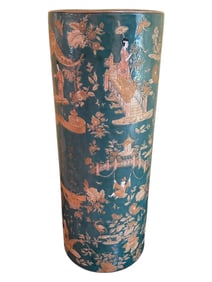 VINTAGE ASIAN PORCELAIN UMBRELLA STAND 27"