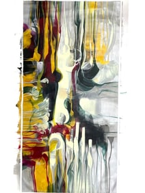 LARGE ABSTRACT DRIP PAINTING 78.5" ANDREA T.P
