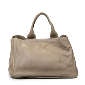 PRADA LARGE CANAPA TOTE VITELLO DAINO LEATHER