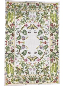 FRENCH NEEDLEPOINT STYLE BUTTERFLY RUG 6'