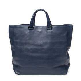 PRADA LARGE SHOPPING TOTE NAVY VITELLO PHENIX