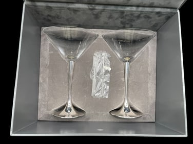 SAKS FIFTH AVENUE MARTINI GLASSES IN BOX
