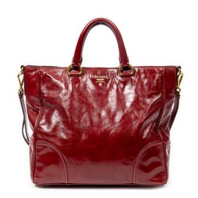 PRADA LARGE VERTICAL TOTE  VITELLO SHINE LEATHER
