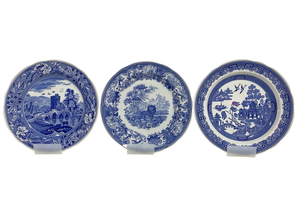 3 SPODE BLUE ROOM PLATES 10" (1 of 11)