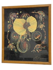 ABORIGINAL STYLE AUSTRALIAN DOT PAINTING PRINT 22"