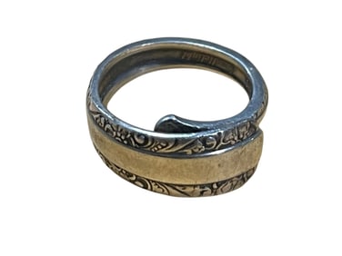 TOWLE STERLING ARTISAN CURLED SPOON RING ADJUSTS 7