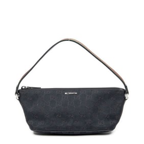 GUCCI WEB BOAT POCHETTE BLACK MONOGRAM
