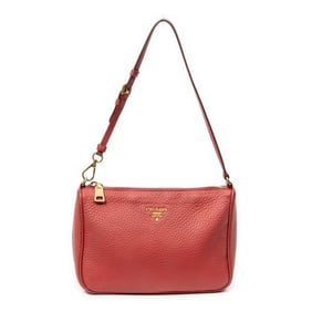 PRADA ZIP POCHETTE HOBO  VITELLO DAINO LEATHER