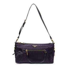 PRADA ZIP SHOULDER BAG NYLON CANVAS
