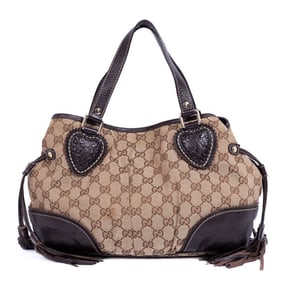 GUCCI TRIBECA TOTE BEIGE/DARK BROWN MONOGRAM