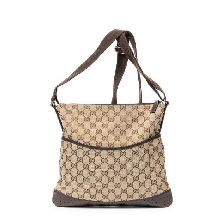 GUCCI MEDIUM MESSENGER BROWN/BEIGE MONOGRAMMED CAN (1 of 8)