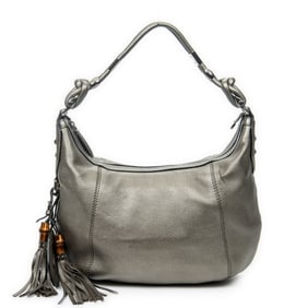 GUCCI MEDIUM TECHNO HORSEBIT HOBO GREY GRAINED CAL