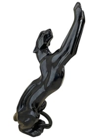 LARGE ART DECO STYLE BLACK PANTHER SCULPTURE 66"