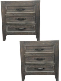 3-DRAWER CONTEMPORARY FARMHOUSE NIGHTSTANDS