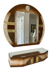 ART DECO–STYLE WALL MIRROR AND CONSOLE SET