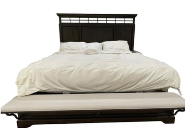 RUSTIC TRANSITIONAL KING SIZE PLATFORM BED FRAME