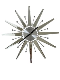MID MOD STYLE STARBURST WALL CLOCK 19.5"