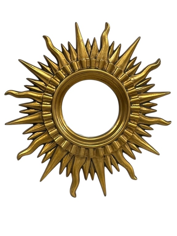 ELEGANT GOLD GILT SUNBURST WALL MIRROR 27" (1 of 6)