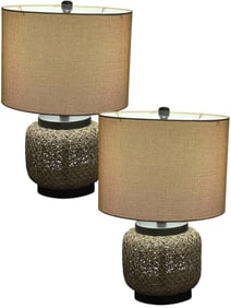 MODERN COASTAL WOVEN ROPE ACCENT TABLE LAMPS 20"