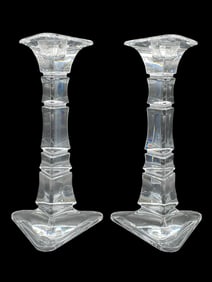 PAIR OF MARQUIS BY WATERFORD CANDLESTICKS 10"
