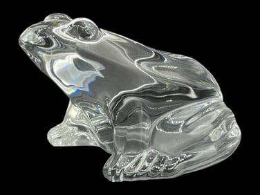 BACCARAT CRYSTAL FROG PAPERWEIGHT 4.5"