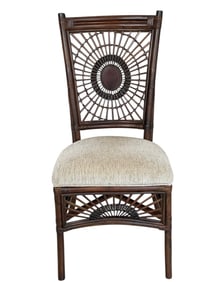 TROPICAL RATTAN BAR CHAIR/STOOL WITH SUNBURST BACK