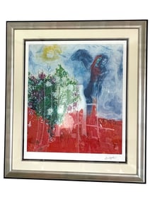 LARGE MARC CHAGALL LOVERS PRINT  52"