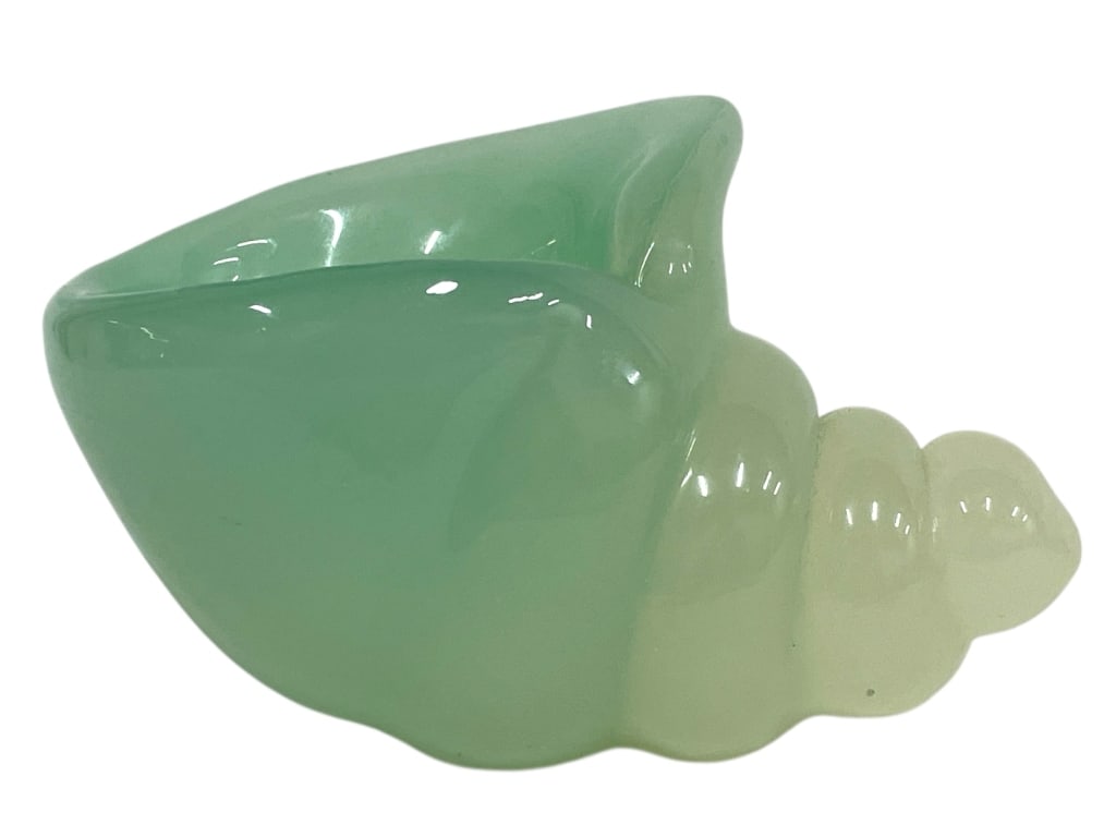 MURANO STYLE SEA GREEN GLASS SHELL FIGURINE 5.5" (1 of 8)