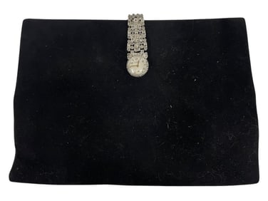 KORET VELVET EVENING CLUTCH W WRISTWATCH CLASP
