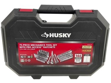 HUSKY 75-PIECE MECHANICS TOOL SET SAE METRIC