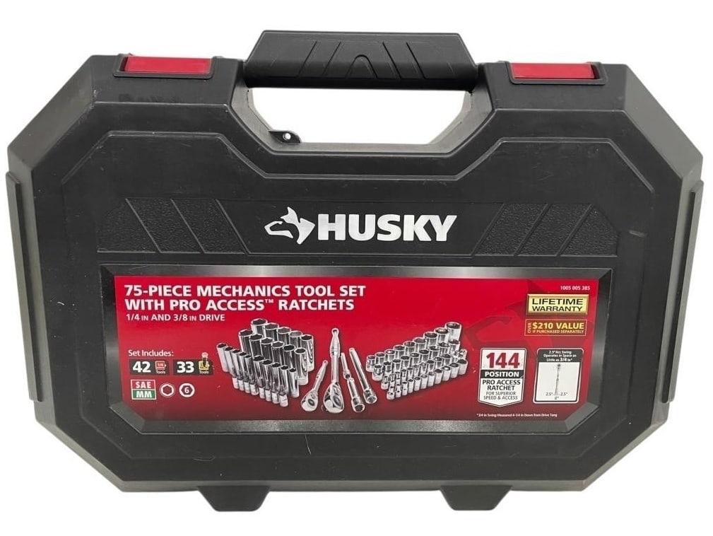 HUSKY 75-PIECE MECHANICS TOOL SET SAE METRIC (1 of 2)