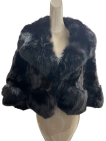 VINTAGE CROPPED DARK MINK FUR JACKET