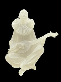 MONIQUE SCULPTURES FROSTED LUCITE CLOWN 8"