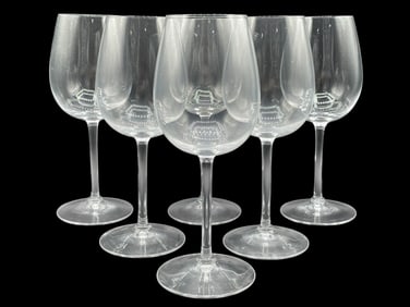 SET OF 6 CRYSTAL WINE GLASSES 8"