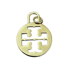 TORY BURCH GOLD CHARM TAG PENDANT CLASSIC LOGO