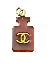 CHANEL NO 5 BOTTLE CHARM PENDANT CC DEEP RED COLOR