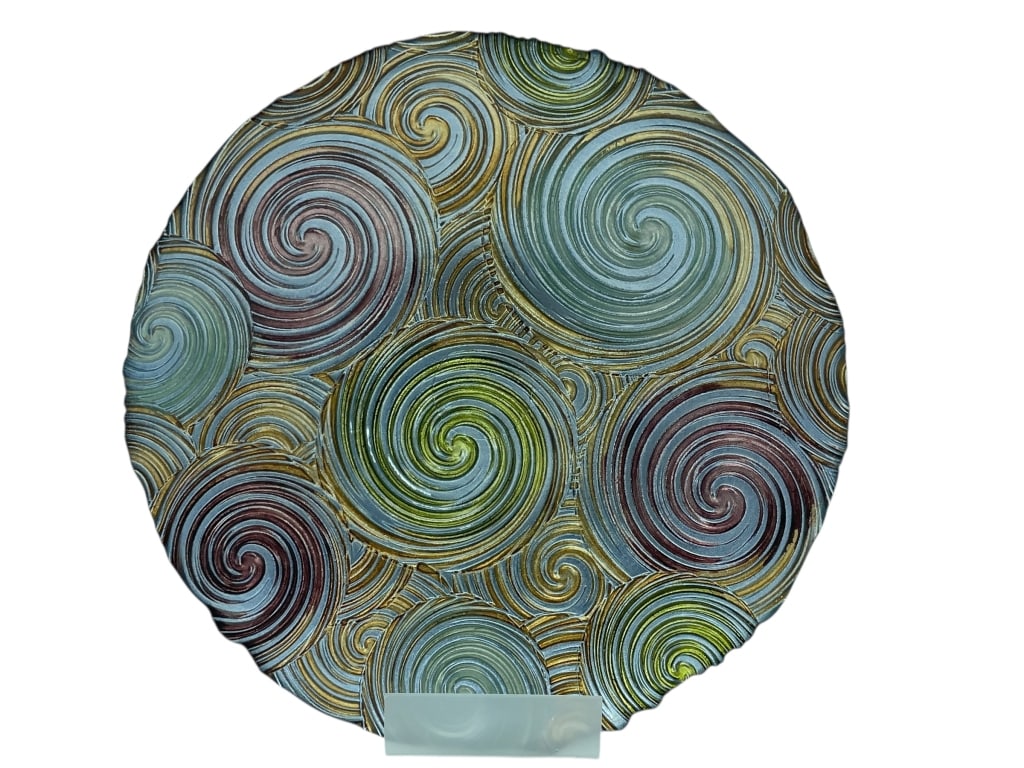 TEXTURED GLASS SWIRL WALL CHARGER 13" (1 of 5)