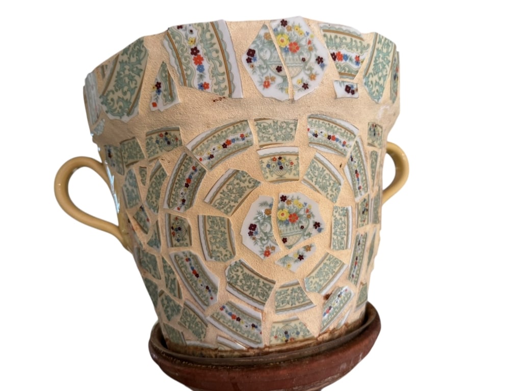 HANDCRAFTED MOSAIC POTTERY PLANTER (1 of 4)