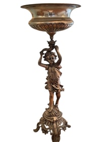 VINTAGE ITALIAN EPNS NEOCLASSICAL CHERUB URN 25"